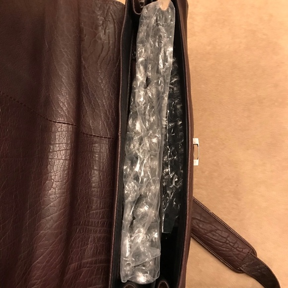 Kenneth Cole Leather Briefcase with Strap - Picture 3 of 4